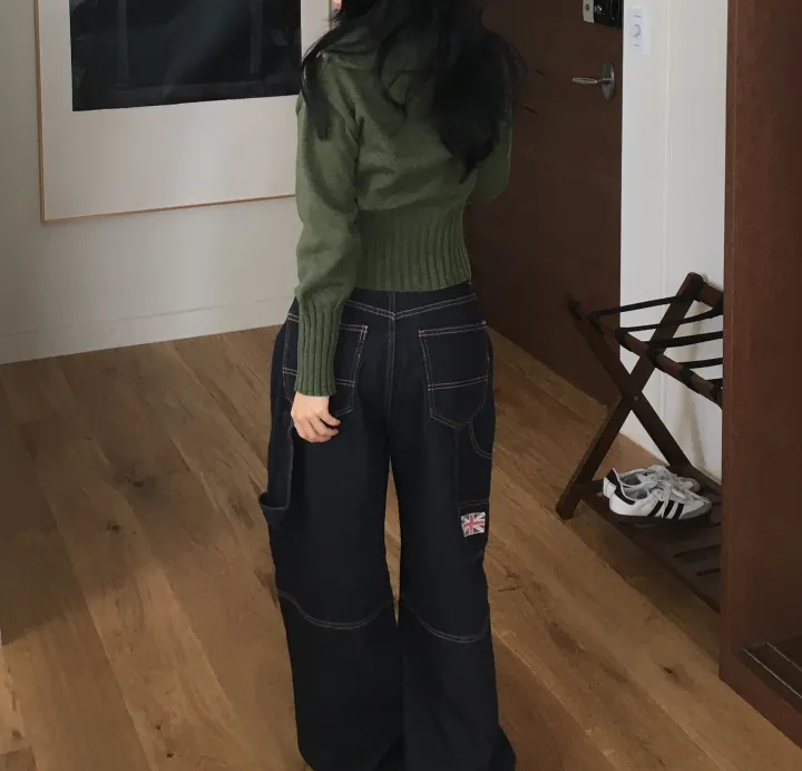 [간절기신상/허리잘록!] 데일리 투웨이 카라넥 하이넥 세미 크롭 니트 집업 상세 이미지 9