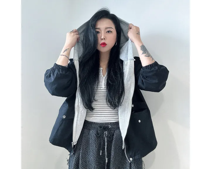 (후드탈부착) 스트링 오버핏 야상 점퍼 상세 이미지 34