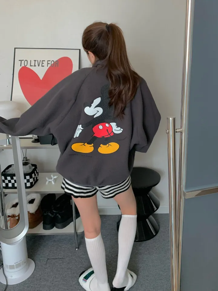 [🌠디즈니정품💭/남녀공용❤️/도링룩단독🤸] 미키 후리스 점퍼 미키마우스 캐릭터 뽀글이 집업 잠바 겨울 아우터 (3color) 상세 이미지 48