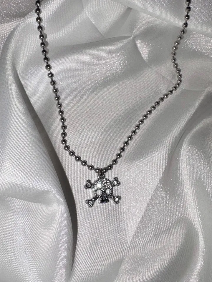 (써지컬)[Cubic Skull set] 나나 펑크 큐빅 해골 써지컬스틸 체인 목걸이 고스 갸루 키치 상세 이미지 5