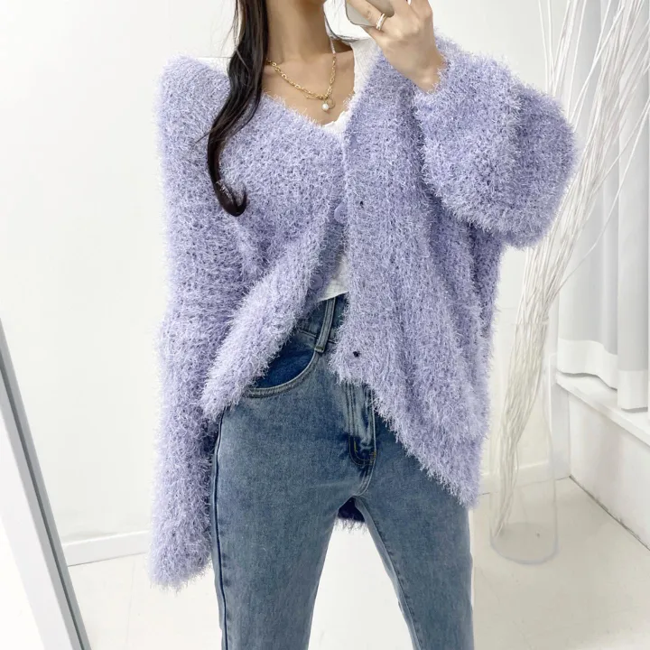 [얼굴 형광등ღ] 솔잎 루즈 박시 가디건 앙고라가디건 루즈가디건 상세 이미지 7