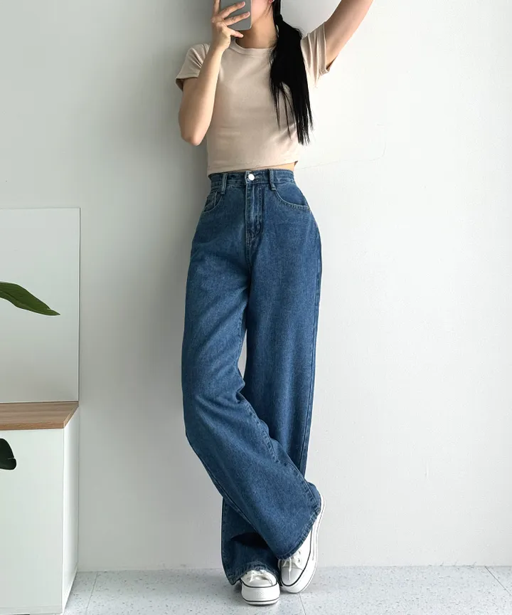 [3단기장/~2XL/6color/핫아이템]노수선와이드기획데님팬츠 상세 이미지 74