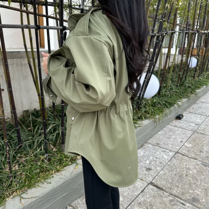 (빅사이즈가능,강력추천)루즈핏 스트링 하프야상자켓(하이퀄리티)3컬러 상세 이미지 6