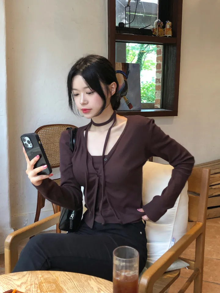 [MADE/3pcs/활용도최고] 비올라 브이넥 탑 가디건set (6color) 상세 이미지 33