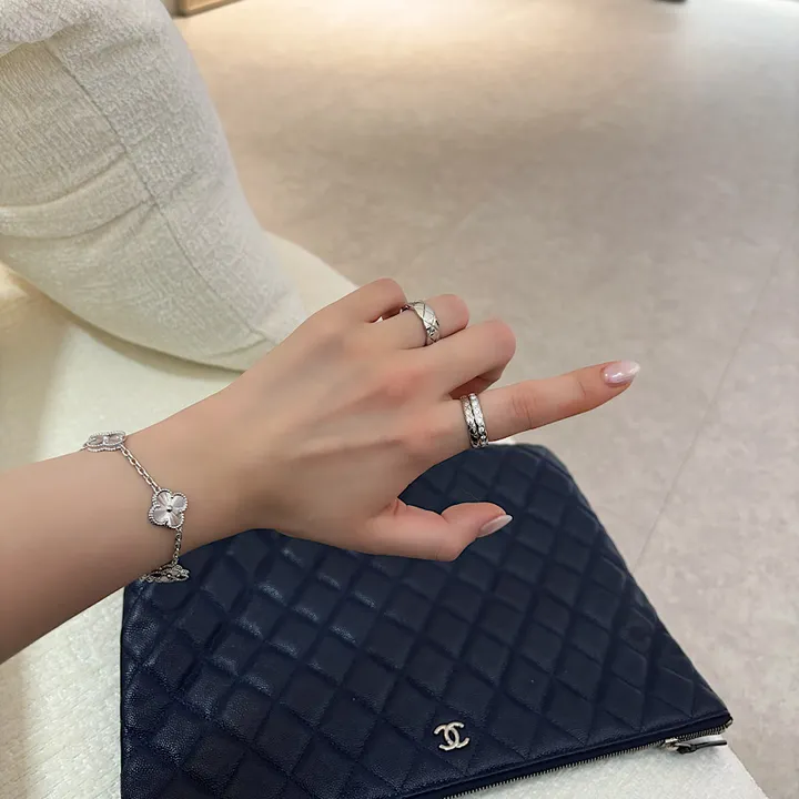 오늘출발/(high quality)18k  퀄팅 미니 다이아 가드링 세트 상세 이미지 24