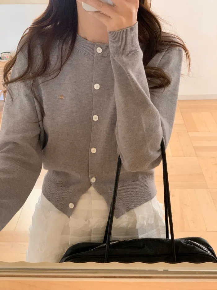 그니아❤️ 무지 베이직 데일리 라운드넥 가디건 6color 상세 이미지 20
