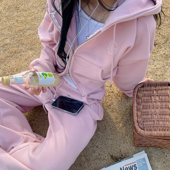 [MADE/허리잘록!][고퀄보장] 데이지 크롭 후드집업+롱 와이드팬츠 set 봄트레이닝 데일리추리닝 상세 이미지 30