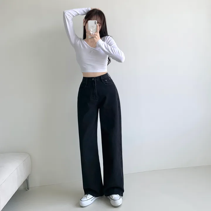 ["인생"데님🖤/기장선택/~XL] 올데이 하이웨스트 캣브러쉬 워싱 데님 와이드 팬츠 바지 키작녀 키큰녀 빅사이즈 청바지 상세 이미지 35