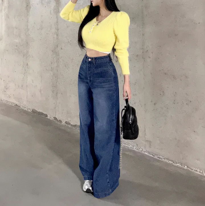 [3color/주인장인생템] 모디 립포켓 탄탄 롱 와이드데님 롱팬츠 키큰녀청바지 인생청바지 상세 이미지 43