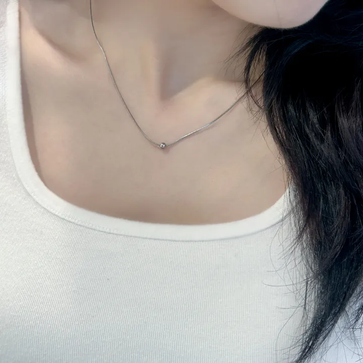 [전체 써지컬/심플 데일리]1mm 써지컬스틸 알러지x 변색 x 스네이크 실버 뱀줄 슬림 목걸이 상세 이미지 11