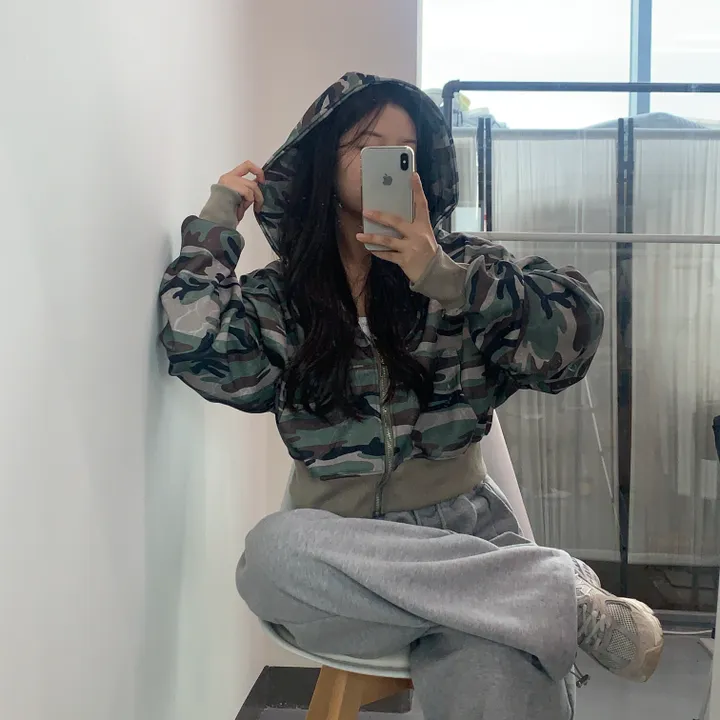 선착순특가 주말세일 당일발송/밀리터리 크롭 야상 기모안감집업 카모자켓 아우터 핏이 예술 간절기 빈티지 가을 상세 이미지 6