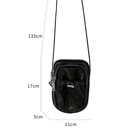 [3color]글로시 / 나일론 스토퍼 미니백 glossy mini crossbag (가벼운 데일리 가방 유니크 쁘띠 스트링 크로스백) 상세 이미지 50