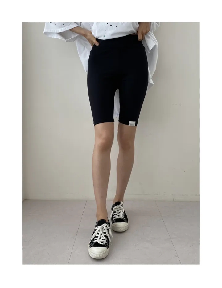 2color 사방스판 하이밴딩 뱃살커버 4부 레깅스팬츠 상세 이미지 9