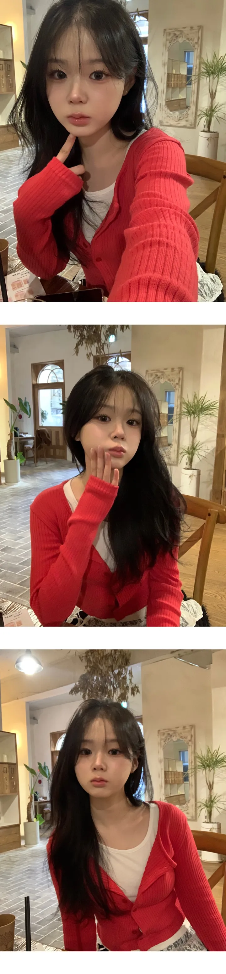 u넥 골지 크롭 간절기 가디건 4color 상세 이미지 6
