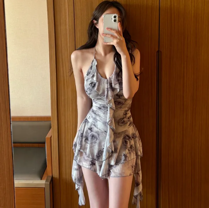 *당일출고* (M-XL) 그레이쉬 유넥 프릴 원피스수영복 모노키니 상세 이미지 6