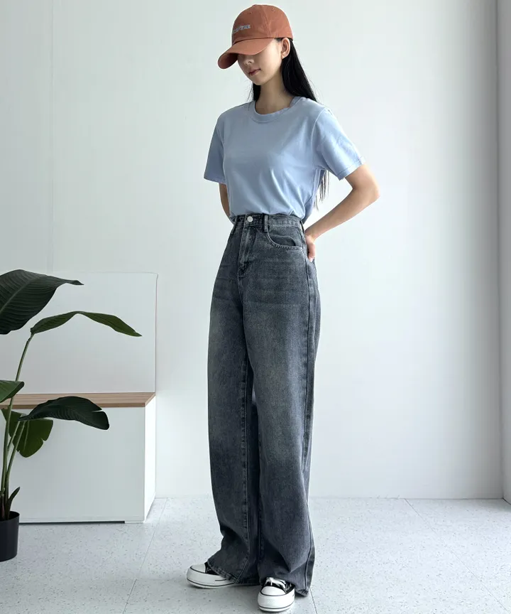 [3단기장/~2XL/6color/핫아이템]노수선와이드기획데님팬츠 상세 이미지 35
