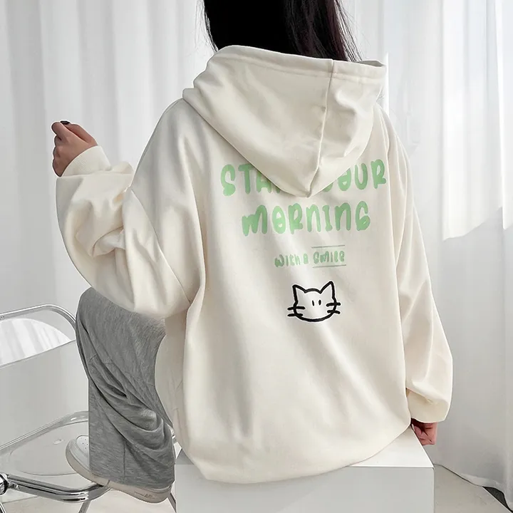 냥냥이 백레터링 오버핏 후드집업 ✔️후드집업 후드 집업 오버핏후드집업 캐릭터 뒷나염 교복후드집업 학생후드집업 빅사이즈 상세 이미지 3