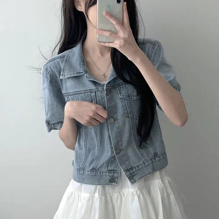 *주문폭주/재진행* 연청🤍 반팔 데님 자켓 청자켓 [C2-1] 상세 이미지 8