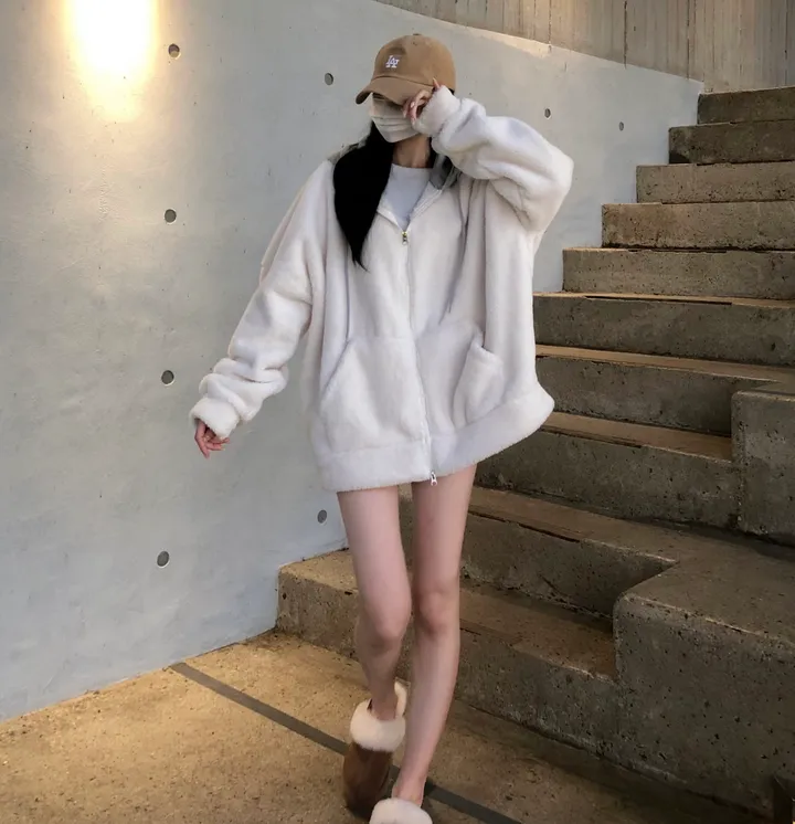 당일🚀[보온성갑/남여공용] 포근 양털 보들 플리스 투웨이 집업 곰돌이 후드 후리스 상세 이미지 24