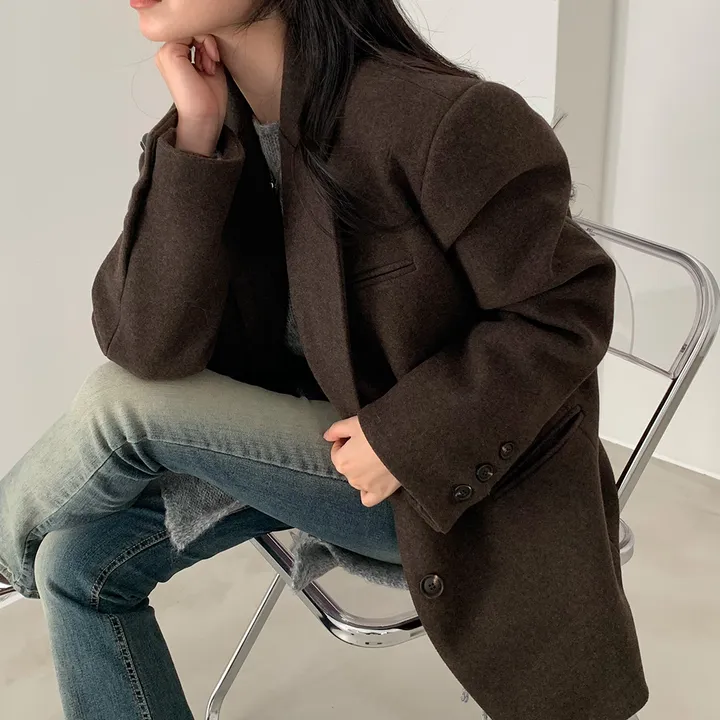 [wool100%/브랜드공정]  윈터 싱글 투버튼 카라 리얼 울 자켓 블레이저 - jk 상세 이미지 91
