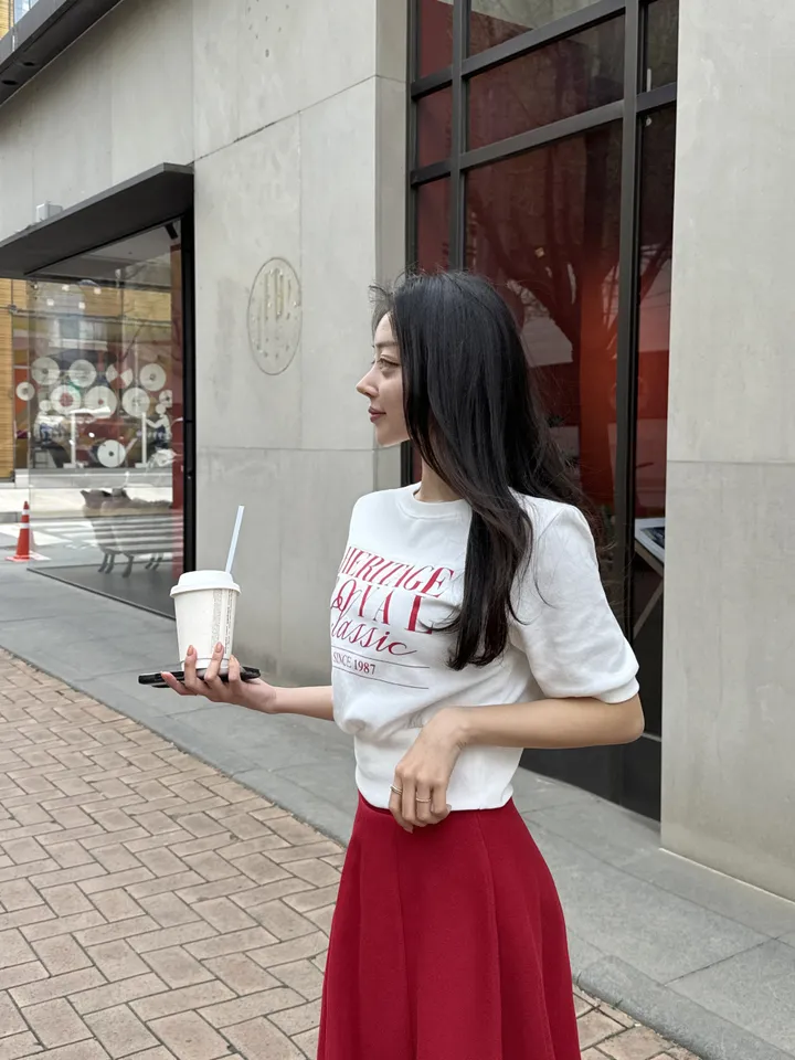 (자체제작/주문폭주~)헤리티지 맨투맨 롱 스커트 세트 상세 이미지 22