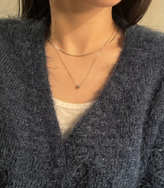 [1+1할인] 모브 심플 레이어드 목걸이 (뱀줄 롱 써지컬 빈티지 목걸이) 상세 이미지 5