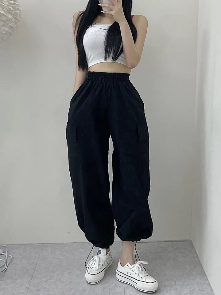 🎀국내제작/편한착용감/최저가강추/모델소장/시원한소재/오래착용가능🎀데일리 꾸안꾸 바스락 에스파 카고 조거 트레이닝 팬츠 상세 이미지 4