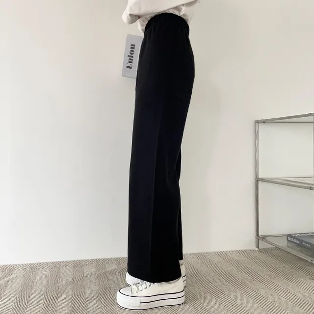 (키작녀,베이직,키큰녀) (기모선택가능!) 포시즌 밴딩와이드팬츠 트레이닝팬츠 4color 상세 이미지 35
