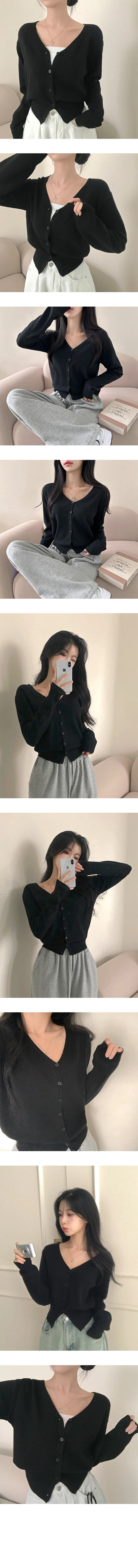 [기본필수/청순무드] 러스 베이직 브이넥 시보리 가디건 상세 이미지 6