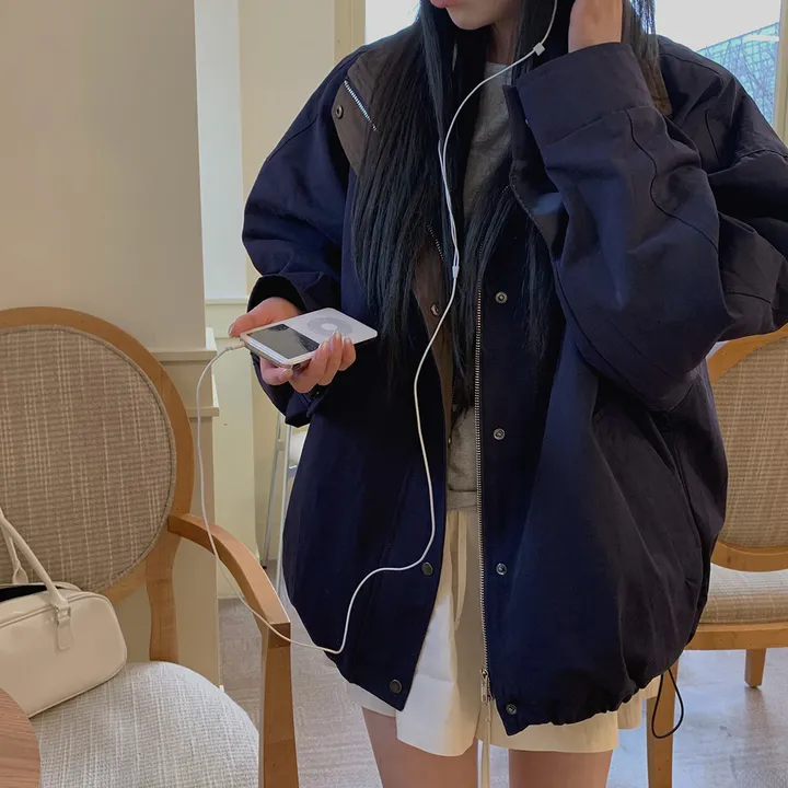 [봄야상💌] 마린 남녀공용 오버핏 배색 워크 야상 자켓 - Jk 상세 이미지 51
