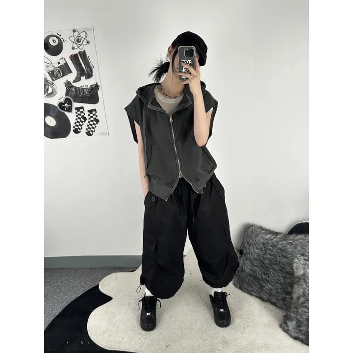 ★BEIGE 4/25 출고예정★[UNISEX]더블 포켓 커버 포인트 유니크 핀턱 카고 코튼 루즈 스트링 버뮤다 하프 팬츠(4color) 상세 이미지 56