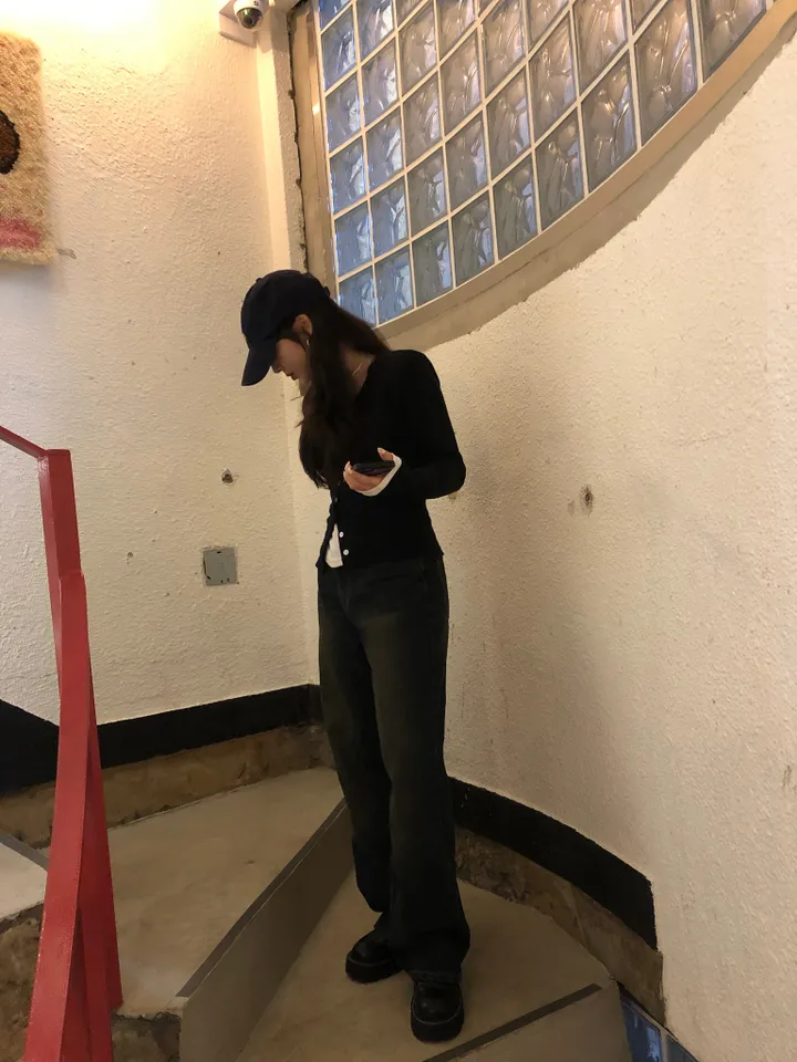 레이디 슬림 버튼 골지 가디건 상세 이미지 18