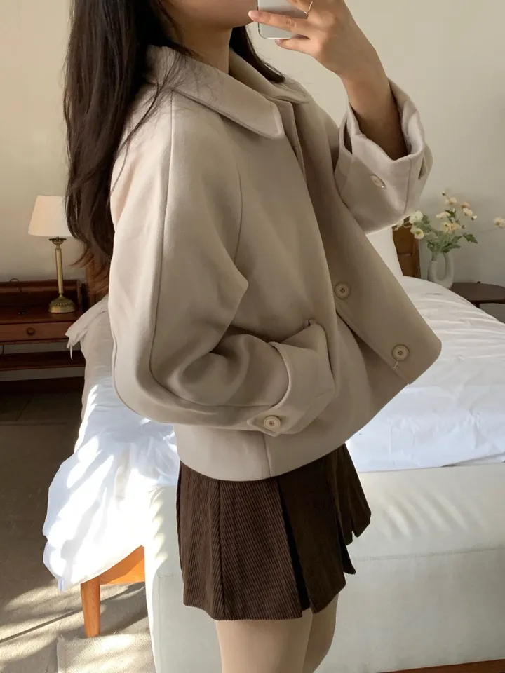[아방루즈핏/💞러블리] 머스 카라 숏 코트 자켓 모직코트 상세 이미지 20