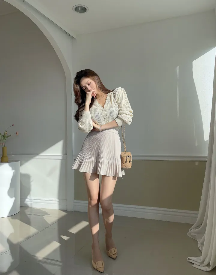티에르 꽈배기 진주 가디건 상세 이미지 1