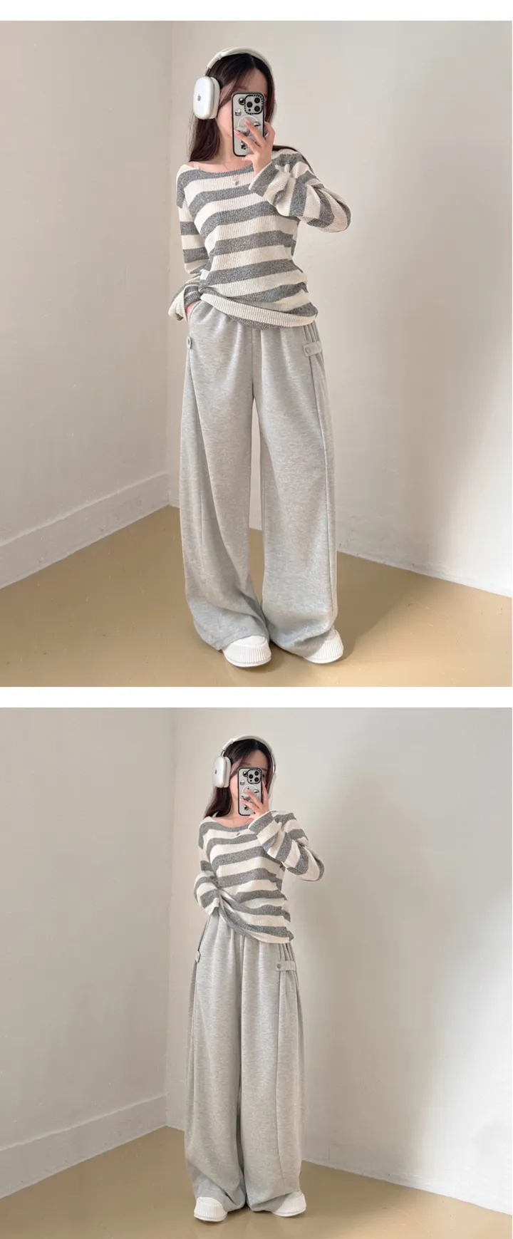 기모추가 *9col*[힙데일리🖤/숏,롱/하체완벽커버!] 골반업 비조 사이드 스냅 하이웨스트 트레이닝 와이드 팬츠 상세 이미지 9
