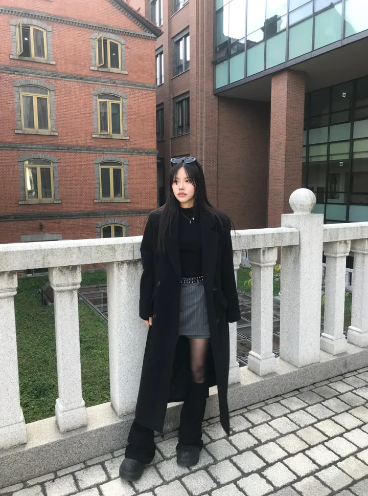 [울함유고퀄🖤] 엘리 울 더블 버튼 뒤트임 누빔 겨울 롱 코트 상세 이미지 28