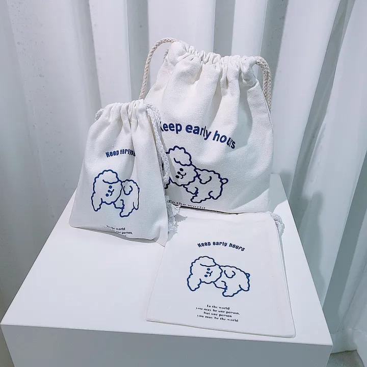 [특가할인] 강아지 복조리 파우치 휴대용 화장품 캔버스 속가방 2size 에코백 상세 이미지 6