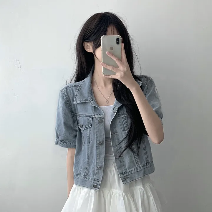 *주문폭주/재진행* 연청🤍 반팔 데님 자켓 청자켓 [C2-1] 상세 이미지 5