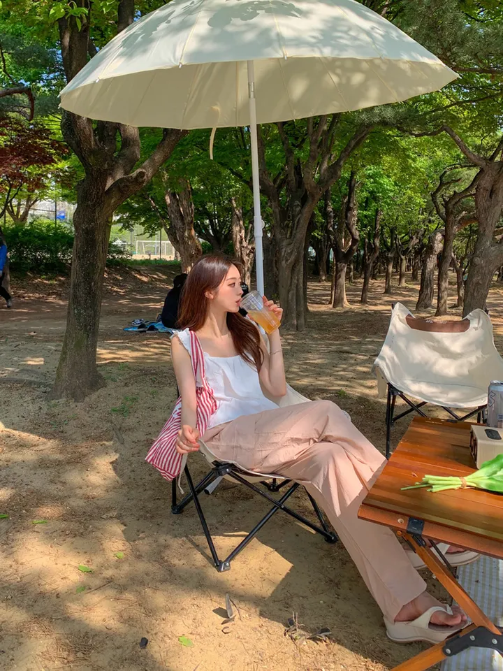 [묶음할인🎁간절기🤎롱&숏/진짜강추ㅠ] 아이스 바스락 나일론 썸머 카고 와이드 트레이닝 팬츠 하이웨스트 밴딩 봄 츄리닝 바지 냉장고 벚꽃룩 꽃놀이룩 개강여신 6COL 상세 이미지 53