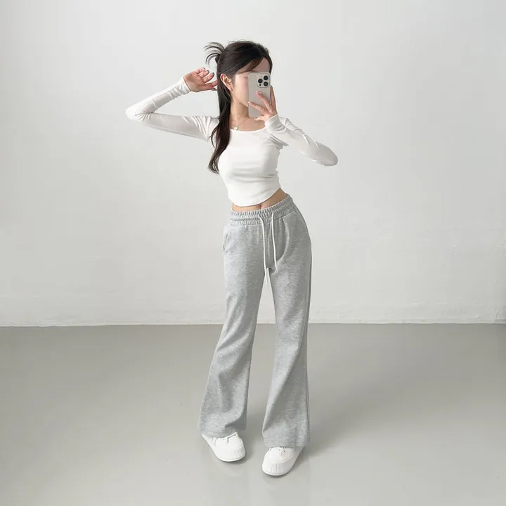 [말라핏!/숏,기본,롱] 다리 길어보이는, 세미 부츠컷 데일리 트레이닝 팬츠 슬림 라인 봄 가을 키작녀 바지 (6color) 상세 이미지 19