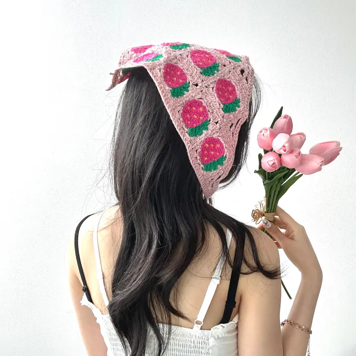[묶음할인✨2개:8800원/키치💖] 러블리 헤어 두건 반다나 -8color 봄 여름 체육대회 운동회 휴양지 여행 플라워 딸기 시스루 체리 학생 데일리 데이트 캐주얼 유니크 힙 상세 이미지 12