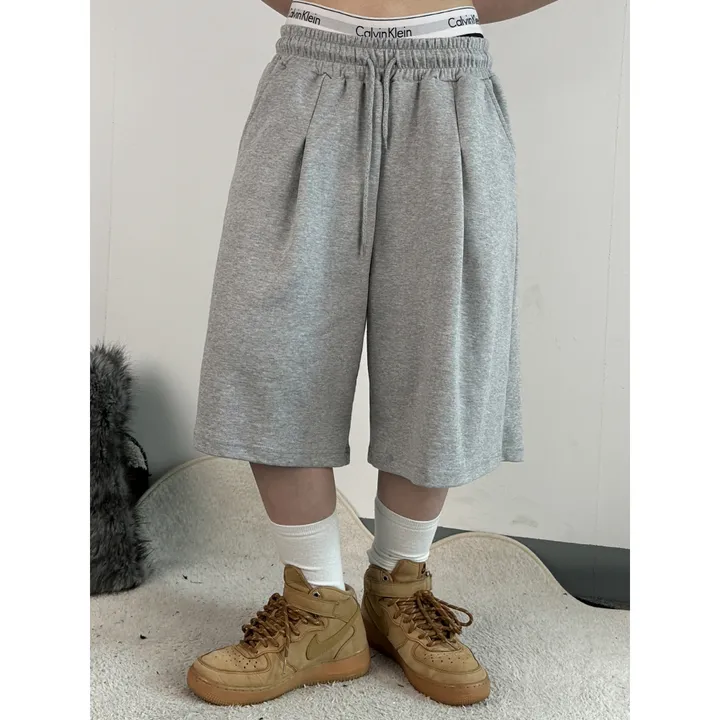 [UNISEX/기획특가/2size!]원턱 라인 루즈 와이드 버뮤다 트레이닝 하프 팬츠(5color) 상세 이미지 14