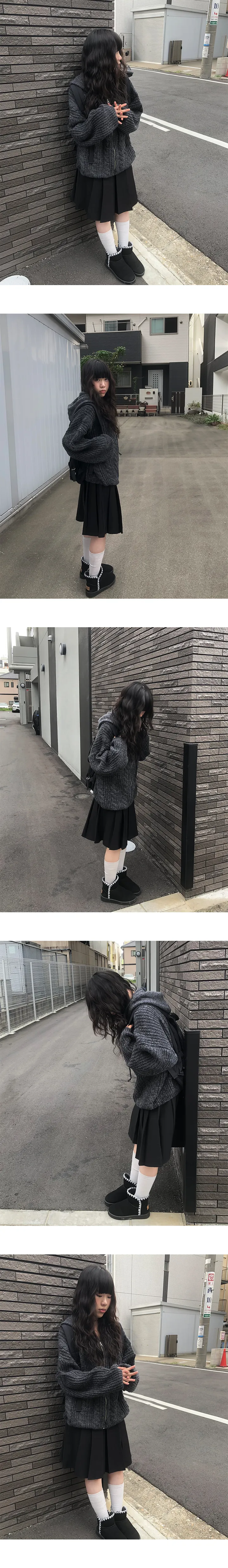[도톰/아방핏🖤] 아눌 꽈배기 후드 니트 집업 (6color) 상세 이미지 9