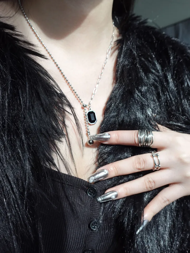 [s.steel] black drop necklace | 써지컬 블랙 드롭 목걸이 상세 이미지 10