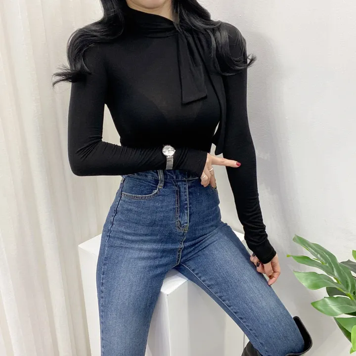 🚀당일발송🚀 [여성미가득] 럽럽 스카프 폴라 티셔츠 상세 이미지 34