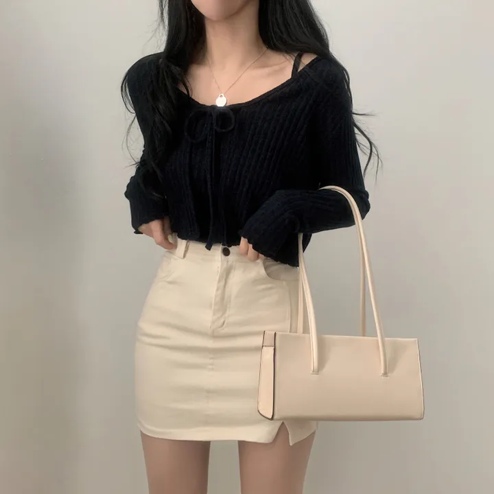 [재진행/세트가격/여리핏!] 요플레 골지 나시+크롭 니트가디건 투피스,셋업 - 5color 상세 이미지 23