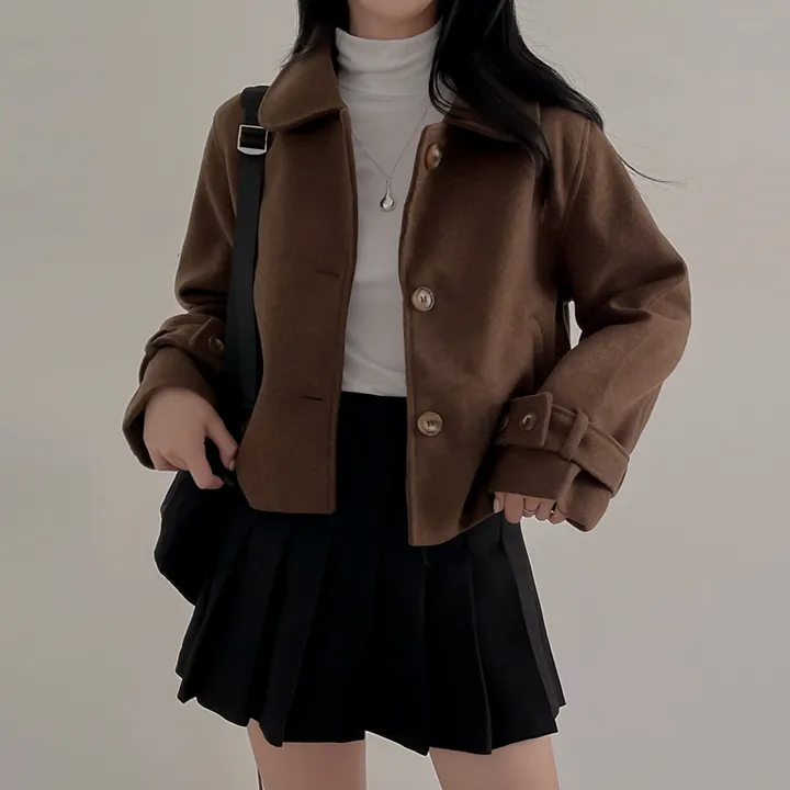 [데일리]카멜 숏 코트 상세 이미지 1