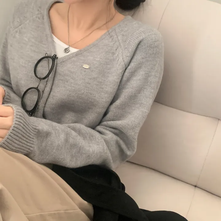 [스탠다드핏/데일리🤎] 리너스 실버 펜던트 나그랑 브이넥 니트가디건 - 6color 상세 이미지 6