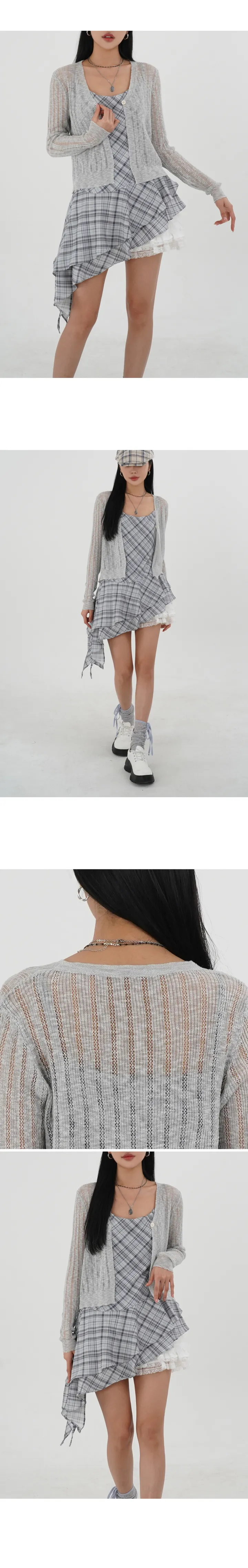 [4C] 원단추 펀칭 시스루 니트 가디건 살탐방지 여름가디건 니트가디건 펀칭가디건 기본가디건 기본아이템 상세 이미지 3