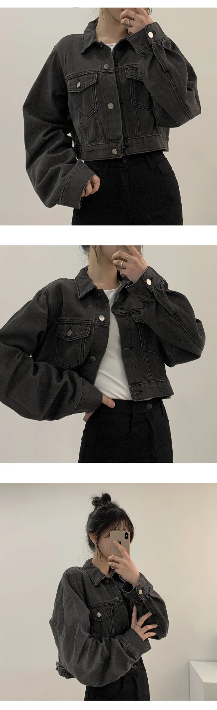 📌최저가 여깁니다! 데일리템은 미리 쟁여두어요!  [간절기필수/기본템] 스탠다드 크롭 데님 청자켓  2color 상세 이미지 6